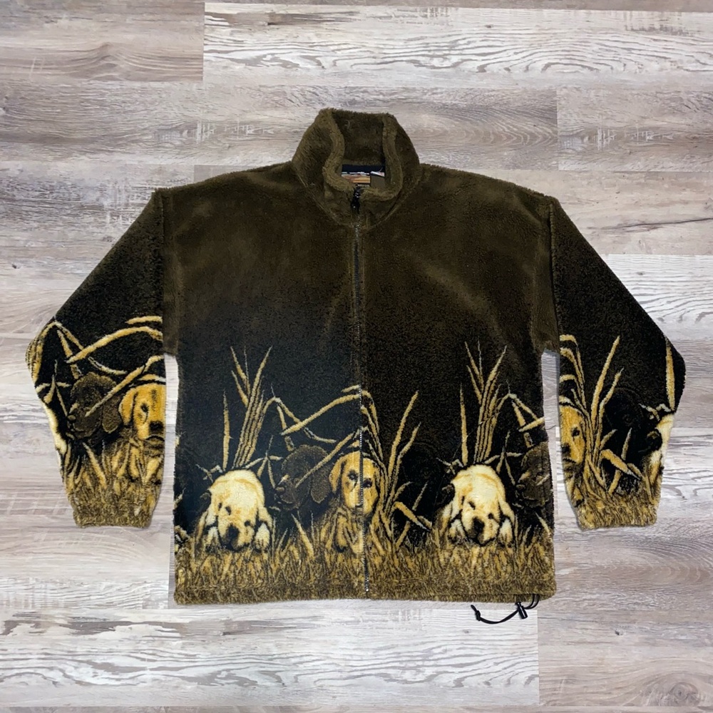 Cobblestone Canyon Full Zip Fleece Jacket Vintage Unisex Dogs